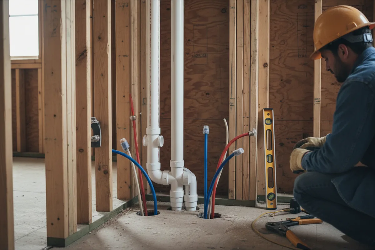 Drain and supply rough-in during Garbage Disposal Repair in Utica